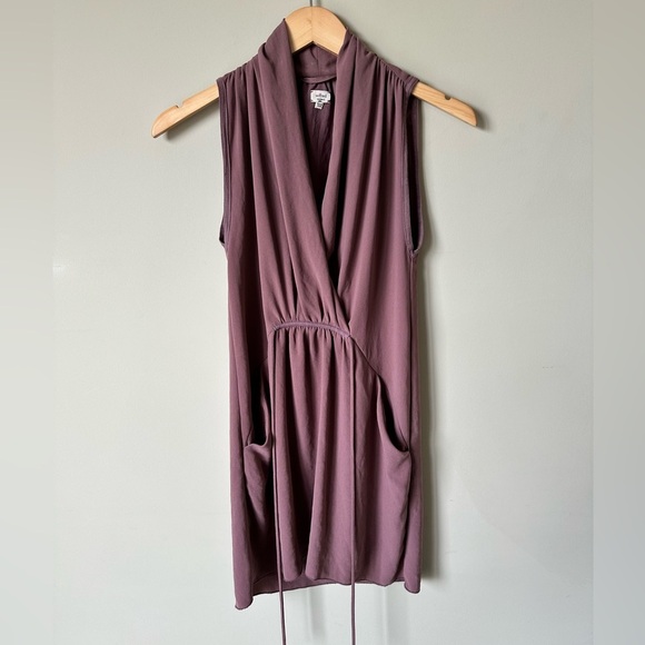Wilfred Sabine Dusty Purple Wrap Style Sleeveless
Waist Tie Dress Size xxs - Picture 5 of 8